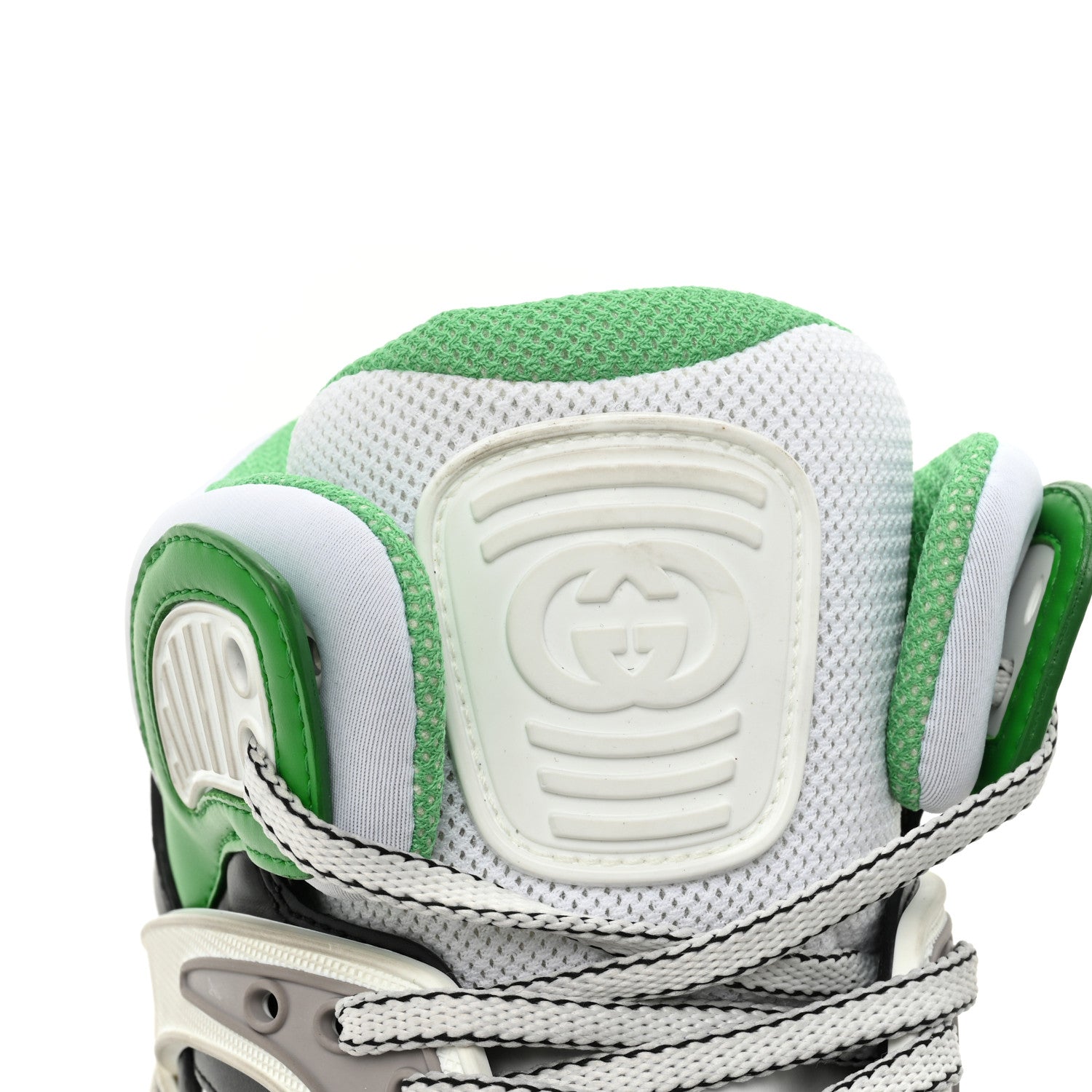Gucci Demetra GG Supreme Monogram Mens Basket High Top Sneakers 9.5 Great White Green Black 8 of 11