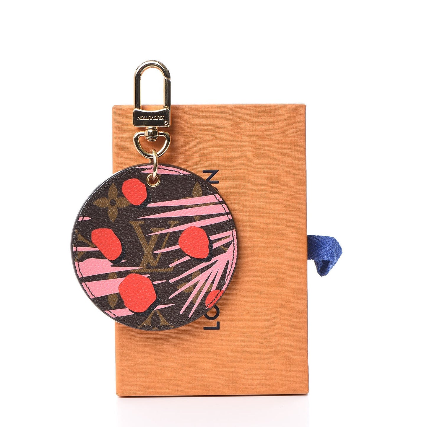 Monogram Jungle Dots Bag Charm Key Ring Sugar Pink Poppy