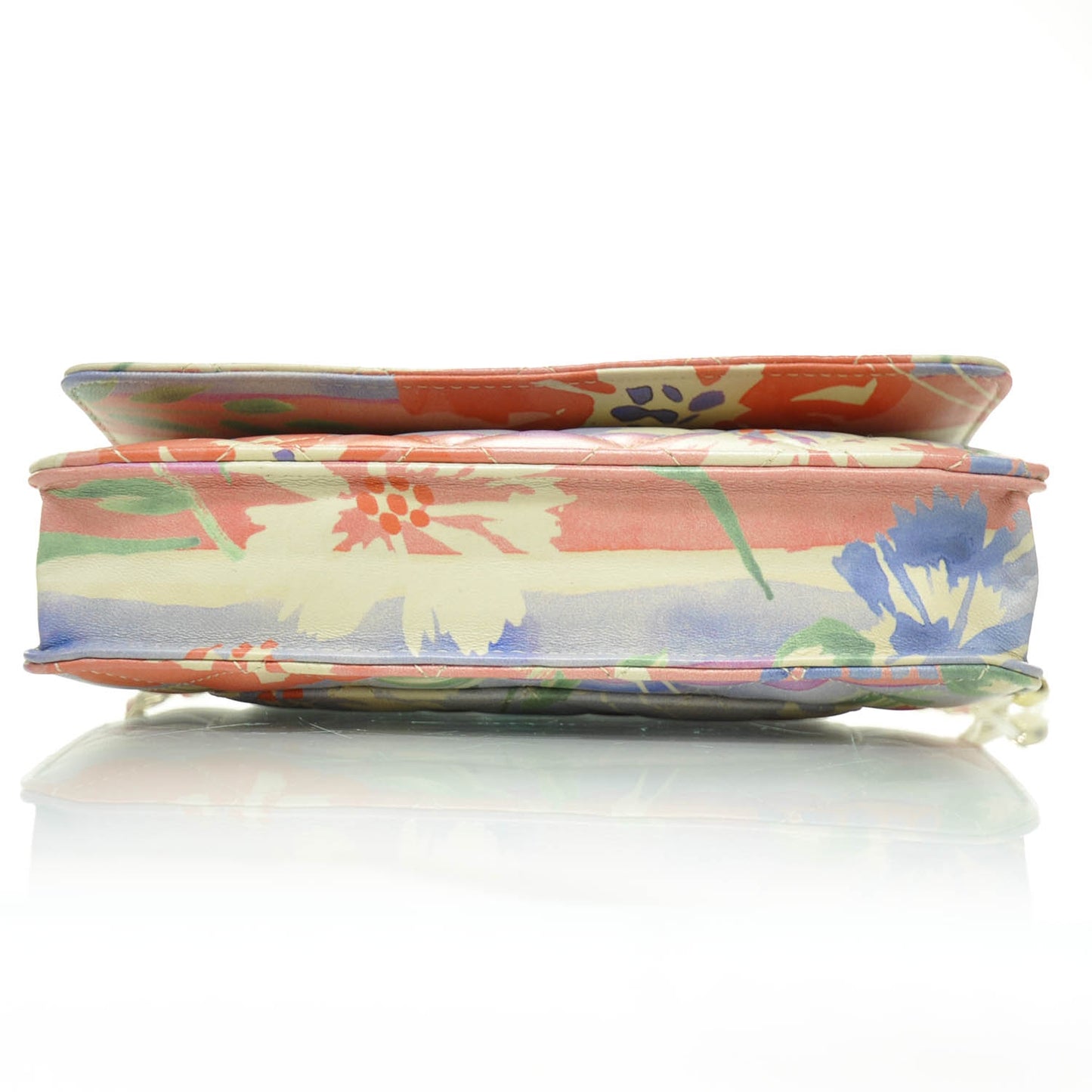 Lambskin Quilted Floral Wallet On Chain 10P