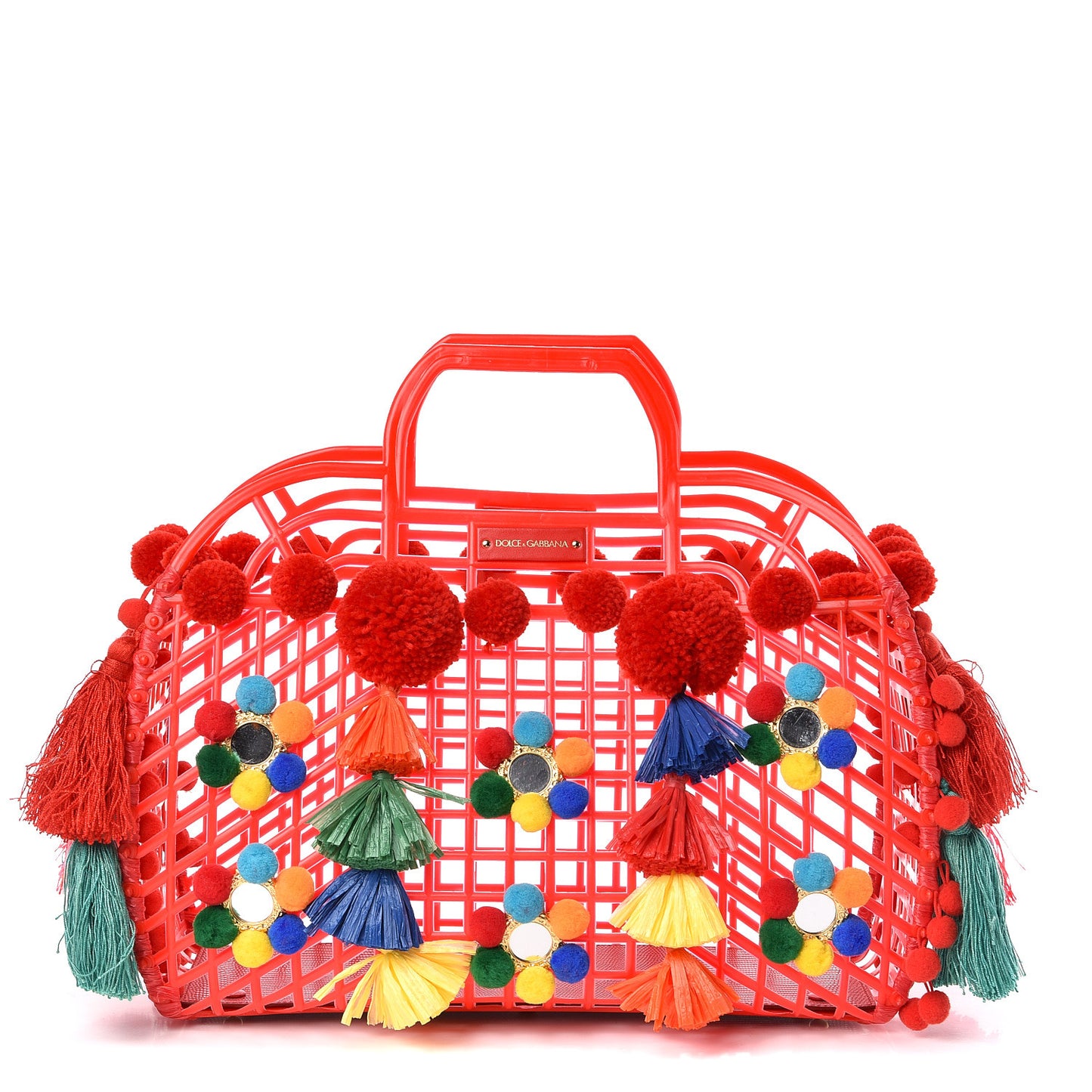 PVC Cage Market Tote Red