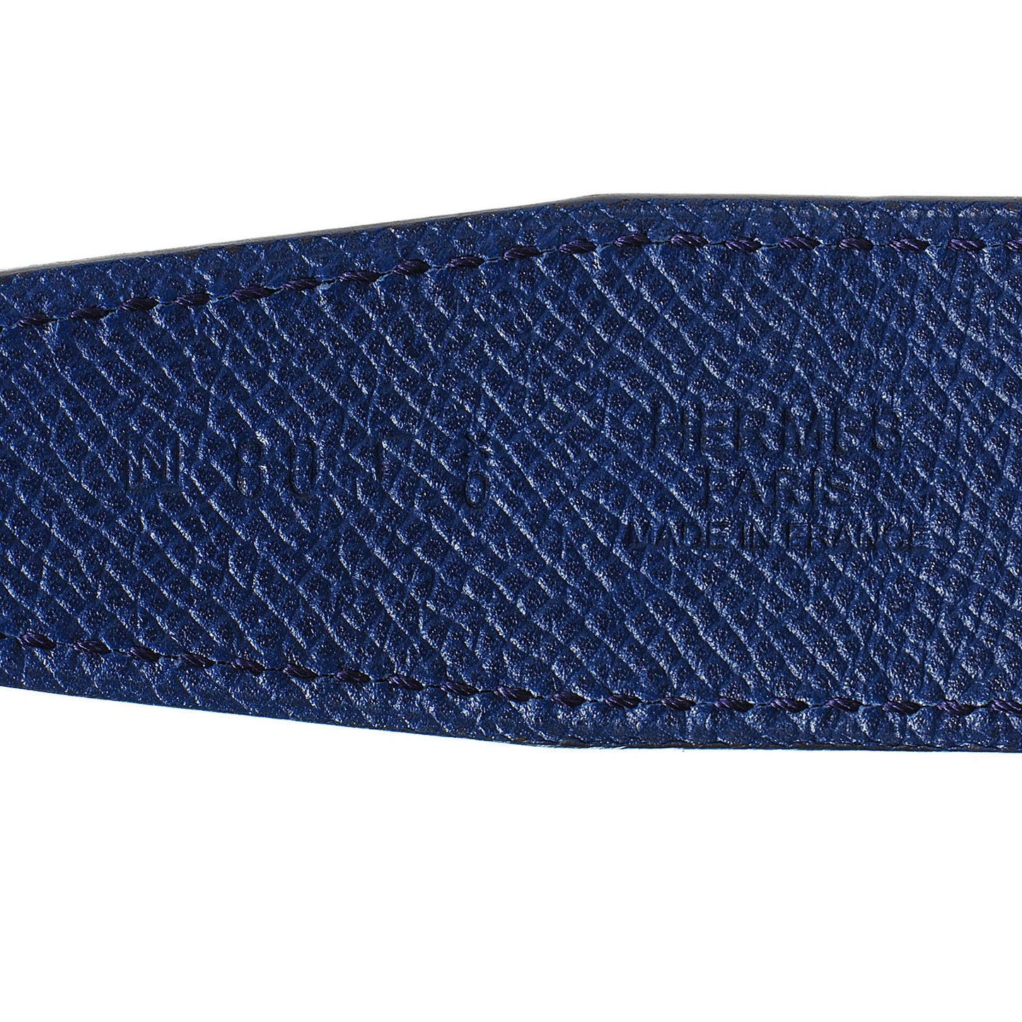 Swift Epsom Guilloche 32mm H Belt 80 Etoupe Bleu De Malte