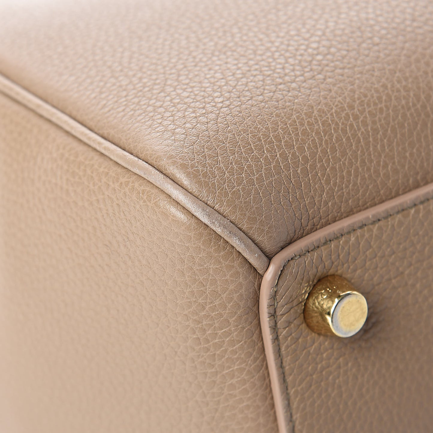 Grained Calfskin Classique 16 Top Handle Bag Beige
