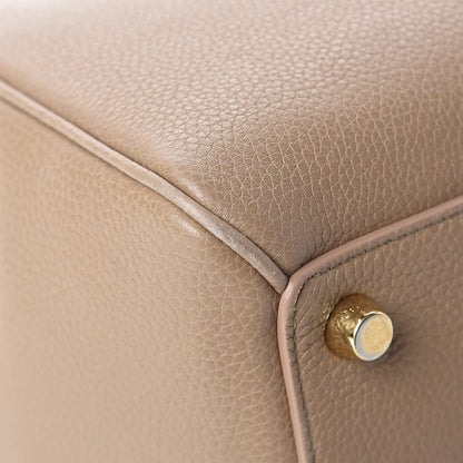 Celine Grained Calfskin Classique 16 Top Handle Bag Beige 10 of 16