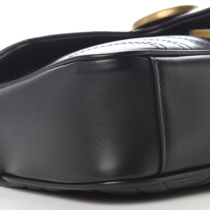 Gucci Calfskin Matelasse Mini GG Marmont Shoulder Bag Black 5 of 10