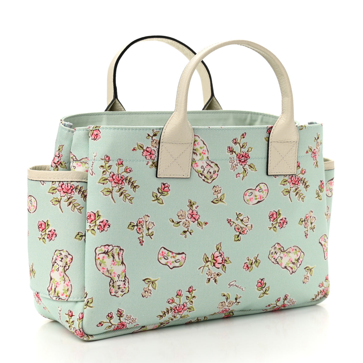 Gucci Canvas Floral Childrens Tote Light Blue 3 of 10