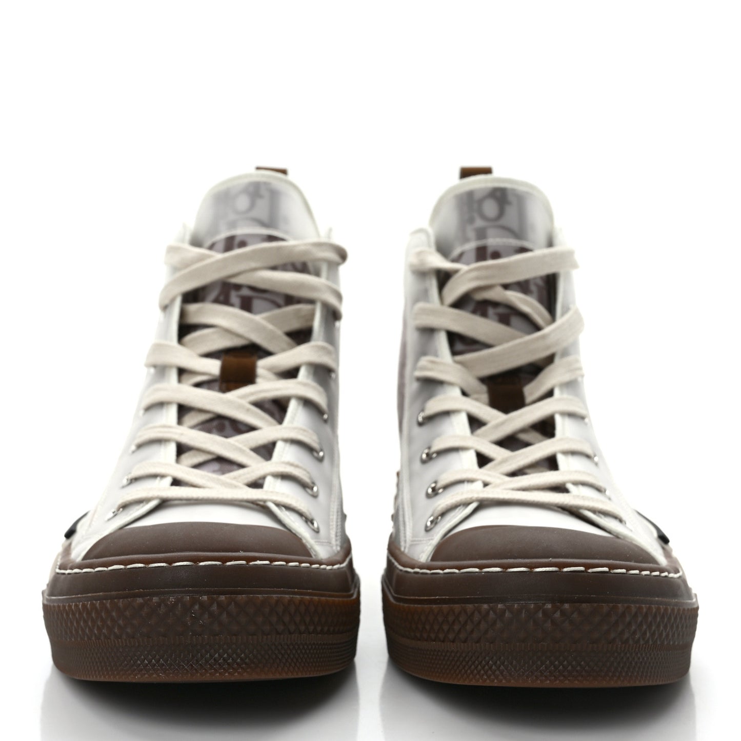 Technical Canvas Oblique Mens B23 High Top Sneakers 42 Brown Beige