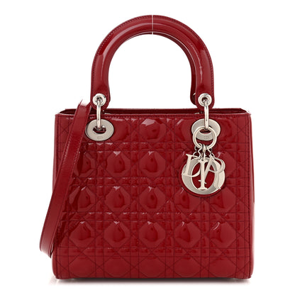 Christian Dior Patent Cannage Medium Lady Dior Red 1 of 12