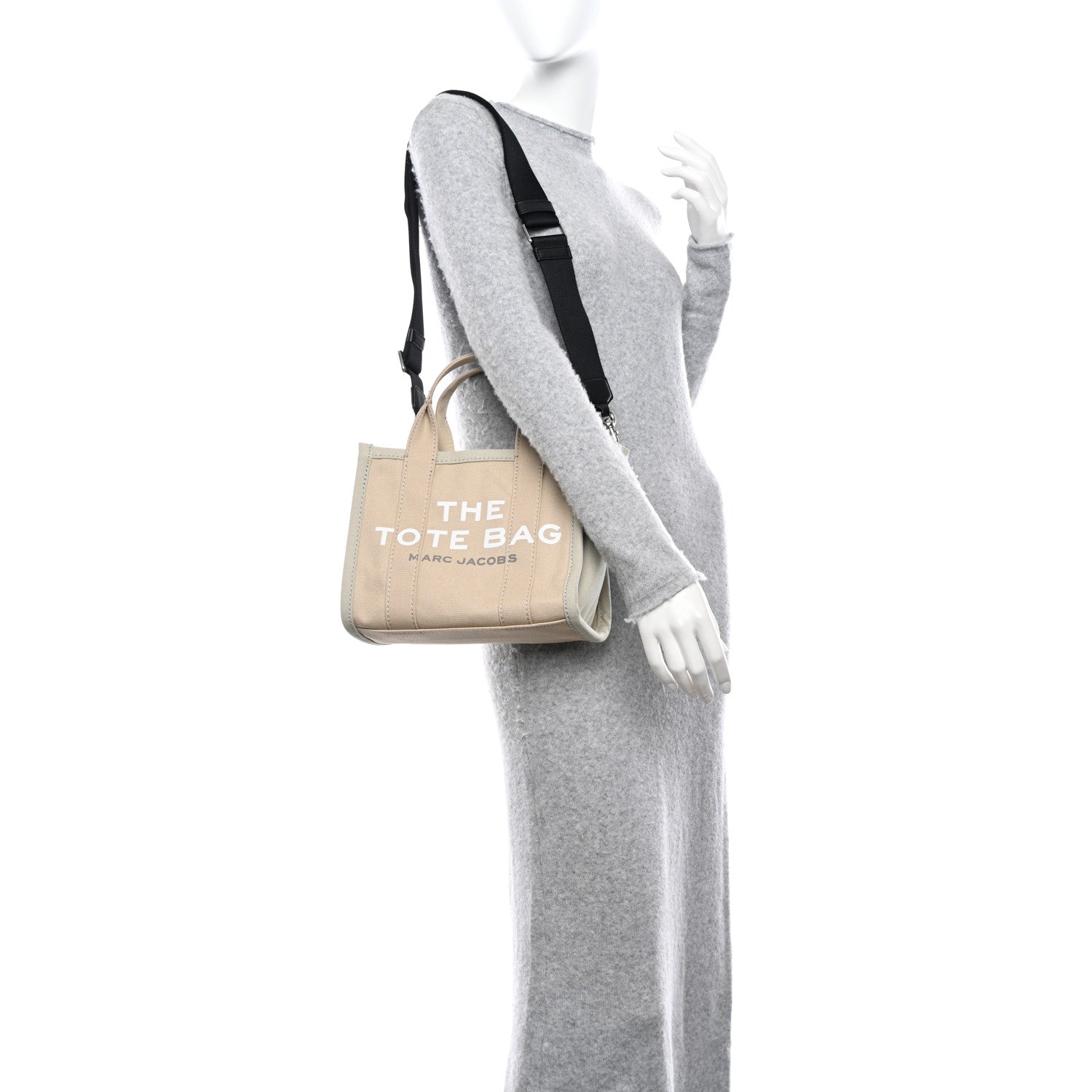 Marc Jacobs Cotton Canvas Colorblock Small The Traveler Tote Bag Beige Multicolor 2 of 12