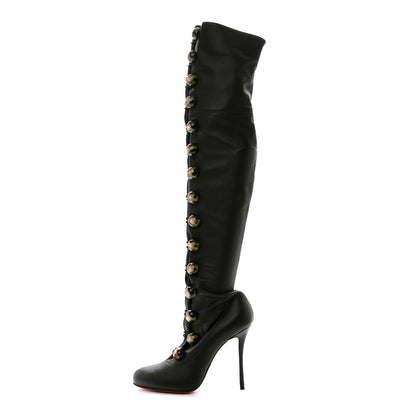 Christian Louboutin Nappa So Frenchissima 100 Knee High Boots 39 Black 1 of 8