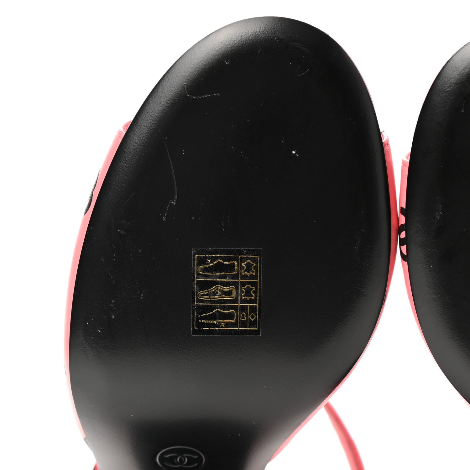 Chanel Printed Lambskin CC Sandals 40 Pink Black 9 of 10