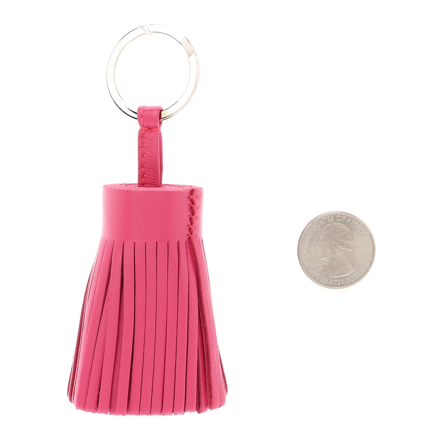 Hermes Lambskin Carmen Tassel Key Holder Rose Pourpre 2 of 4