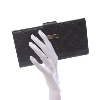 Gucci Guccissima Margaux Calfskin Icon Bar Continental Flap Wallet Black 2 of 15