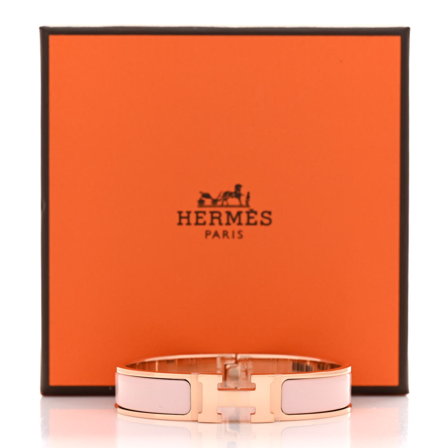 Enamel Narrow Clic Clac H Bracelet PM Rose Candeur