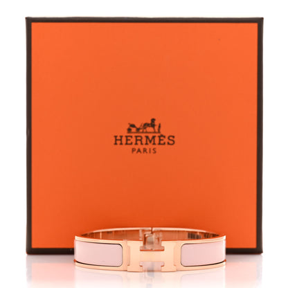 Hermes Enamel Narrow Clic Clac H Bracelet PM Rose Candeur 5 of 5