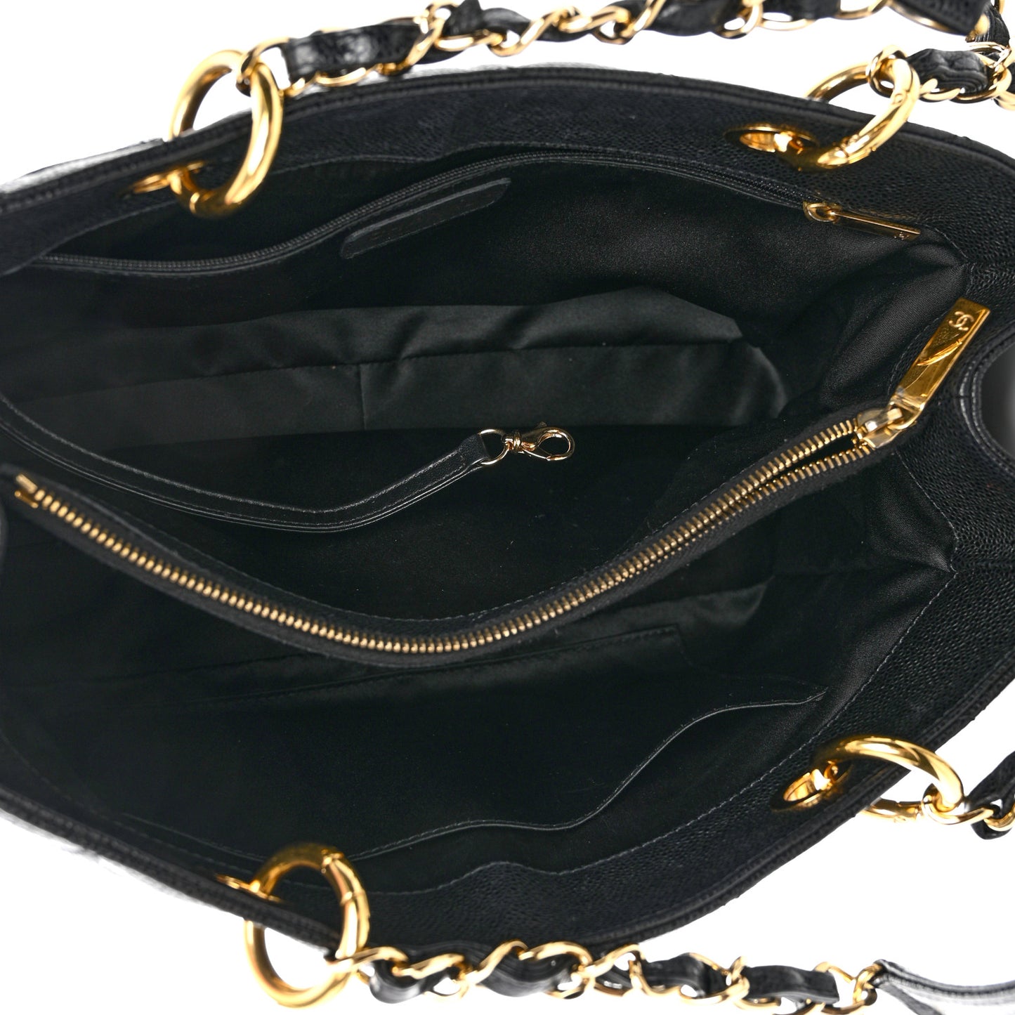 Caviar Quilted Grand Shopping Tote GST Black