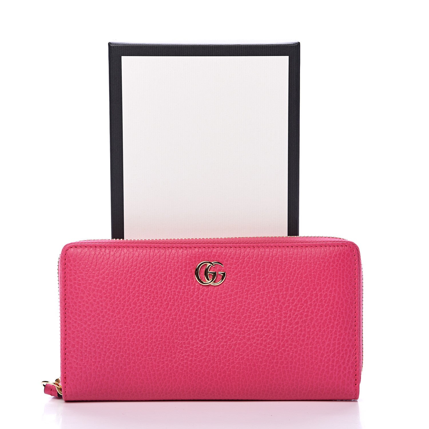 Gucci Dollar Calfskin GG Marmont Zip Around Wallet Box Pink 7 of 7