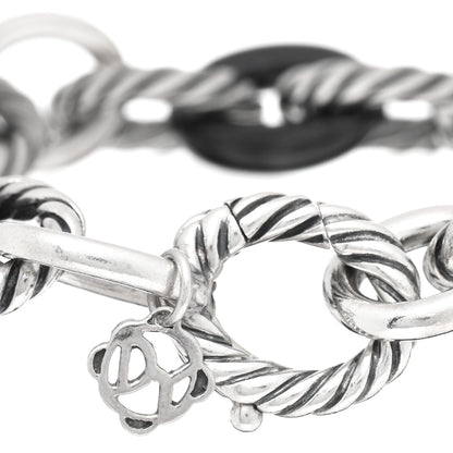 David Yurman Sterling Silver Ceramic 13mm Large Oval Link Bracelet Black 3 of 3