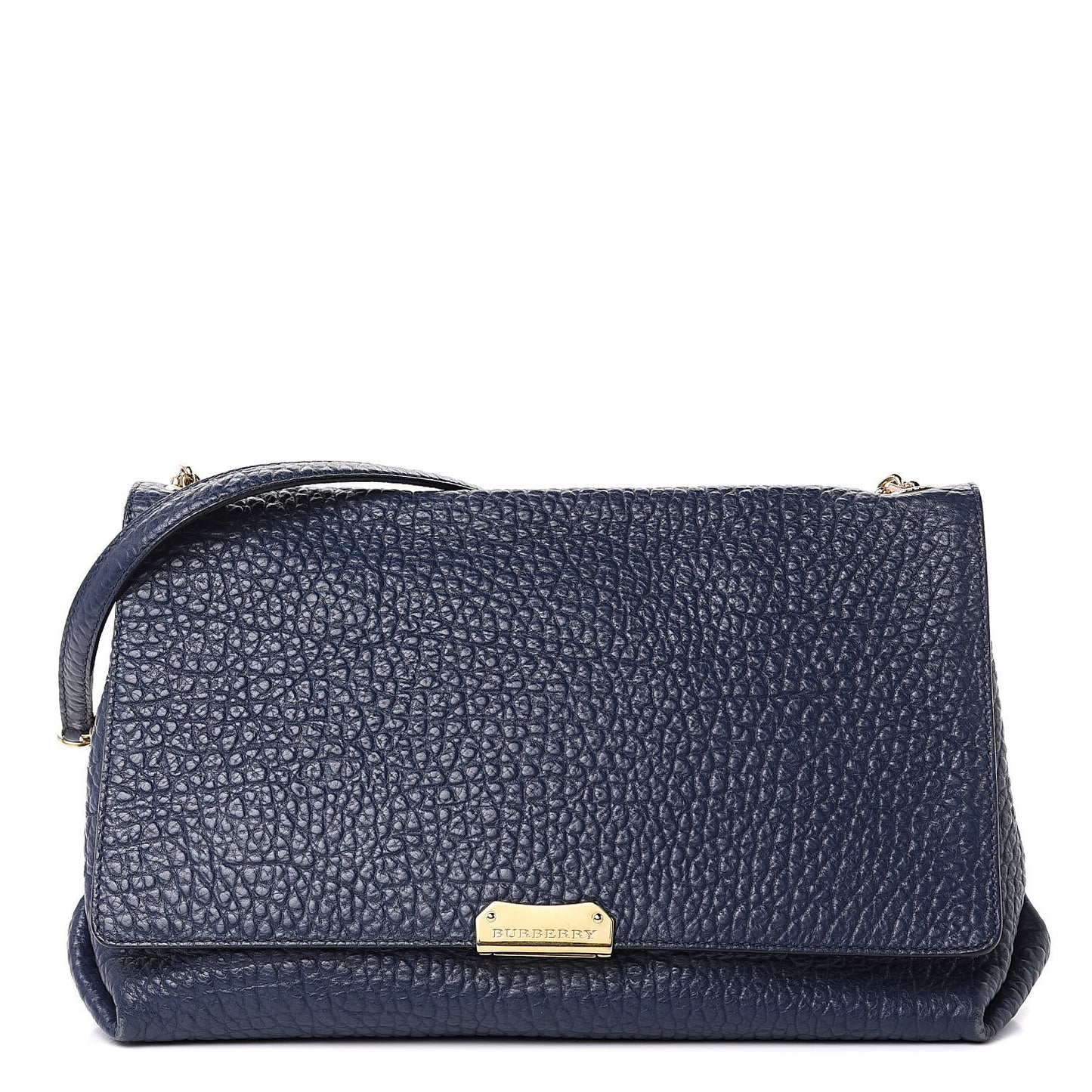 Signature Grain Large Mildenhall Shoulder Bag Blue Carbon
