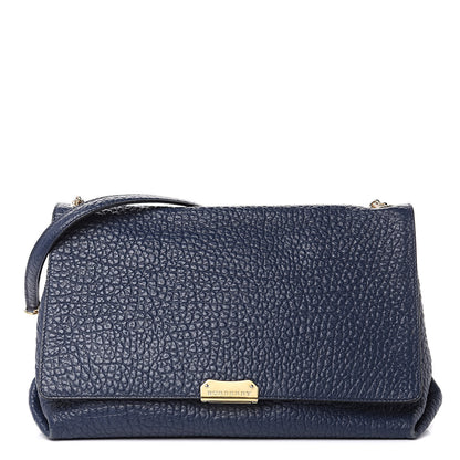 Burberry Signature Grain Large Mildenhall Shoulder Bag Blue Carbon 1 of 15