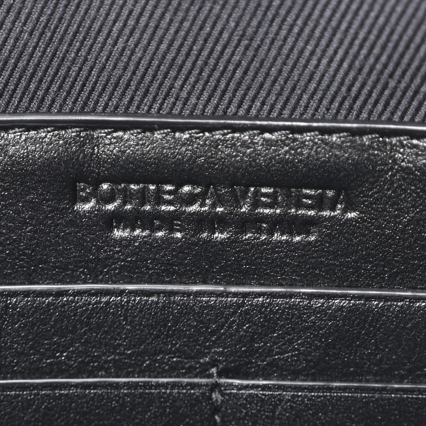 Nappa Intrecciato Medium Flat Zip Pouch Black