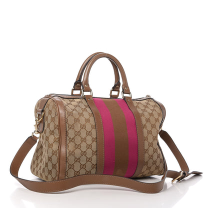 Gucci Monogram Vintage Web Medium Boston Maple Brown 3 of 19