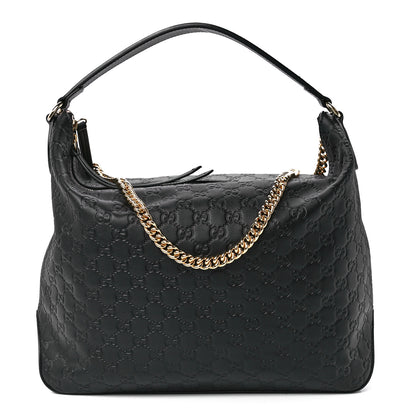 Gucci Guccissima Signature Large Linea A Hobo Black 1 of 12