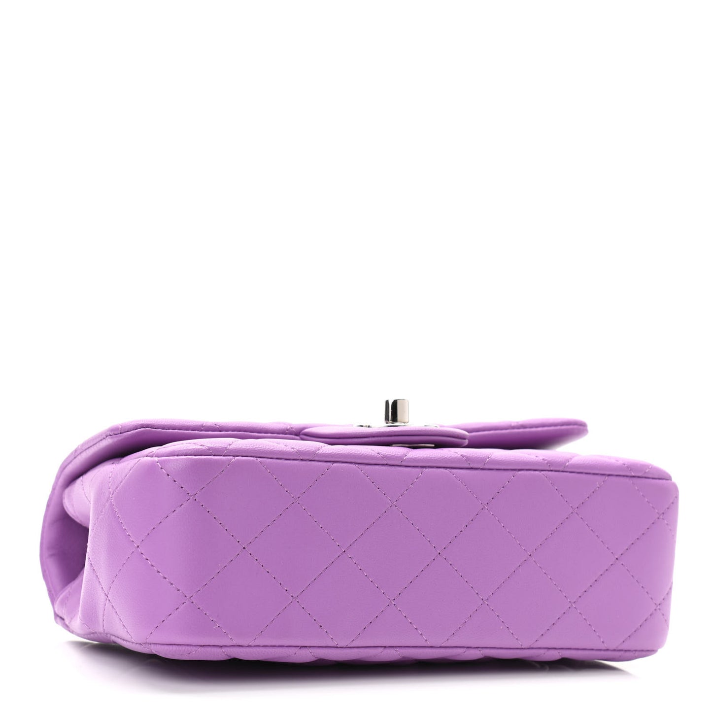 Lambskin Quilted Mini Rectangular Flap Purple