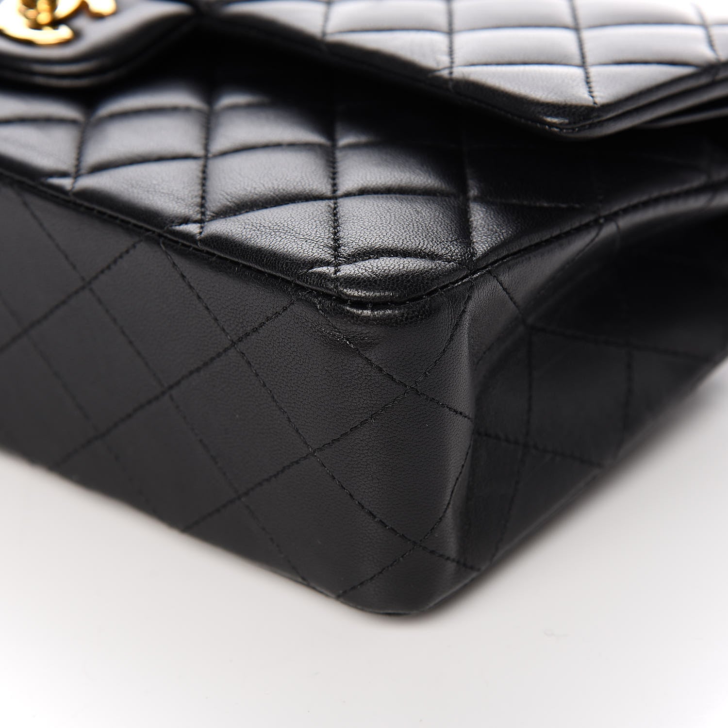 Chanel Lambskin Quilted Medium Double Flap Black 11 of 12