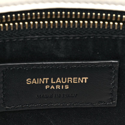 Saint Laurent Boucle Tweed Quilted Toy Loulou Puffer Monogram Chain Satchel Crema Soft 6 of 10
