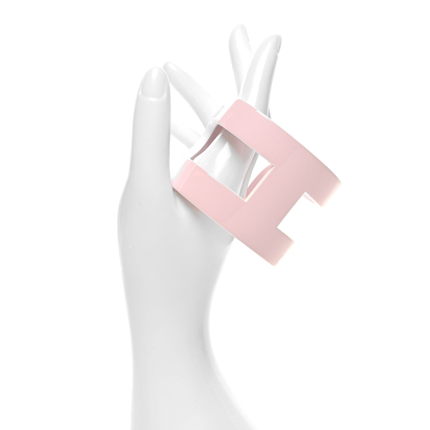 Hermes Lacquered Wood Ano Cuff PM Pink 2 of 5