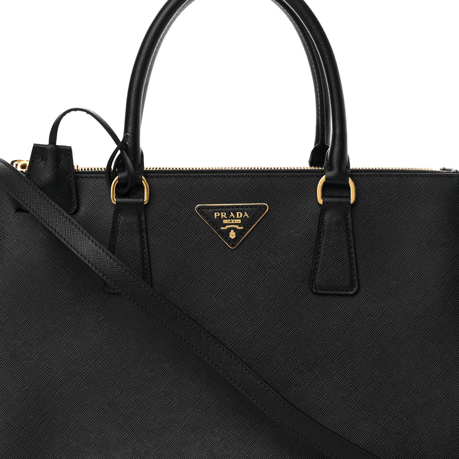 Prada Saffiano Medium Galleria Double Zip Tote Black 11 of 15