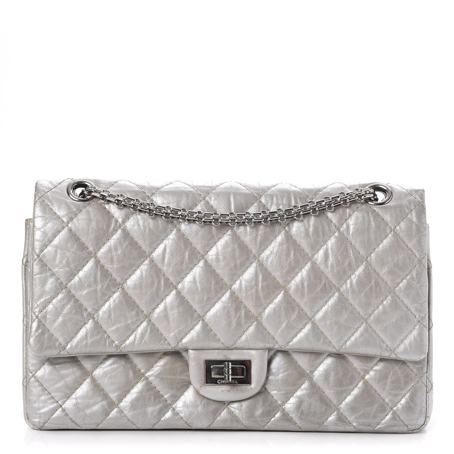 Chanel Metallic Aged Calfskin Quilted 2.55 Reissue 226 Flap Silver 1 of 17