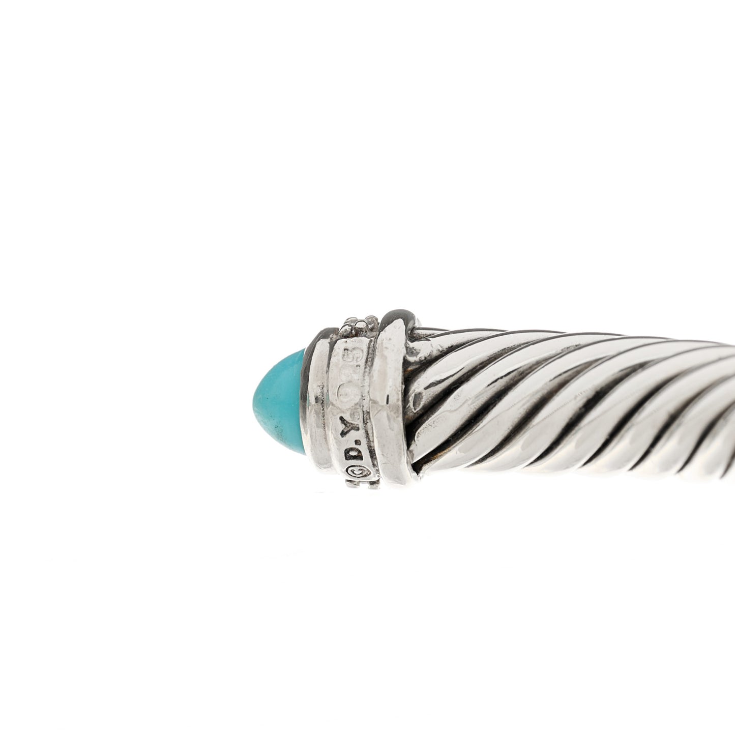 Sterling Silver Diamond Turquoise 5mm Cable Classics Bracelet