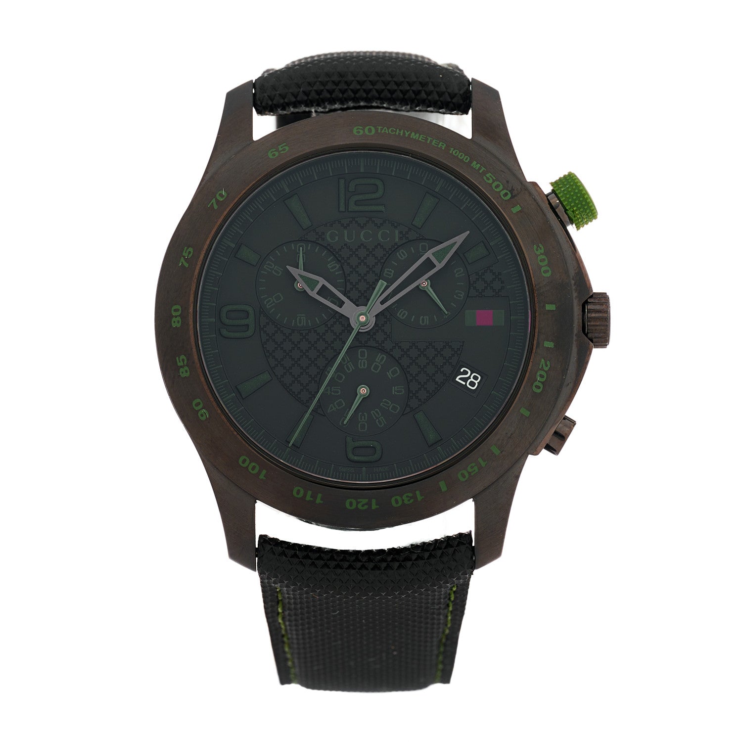 Gucci PVD Stainless Steel Nylon 45mm G-Timeless Chronograph Quartz Watch Black 1 of 5