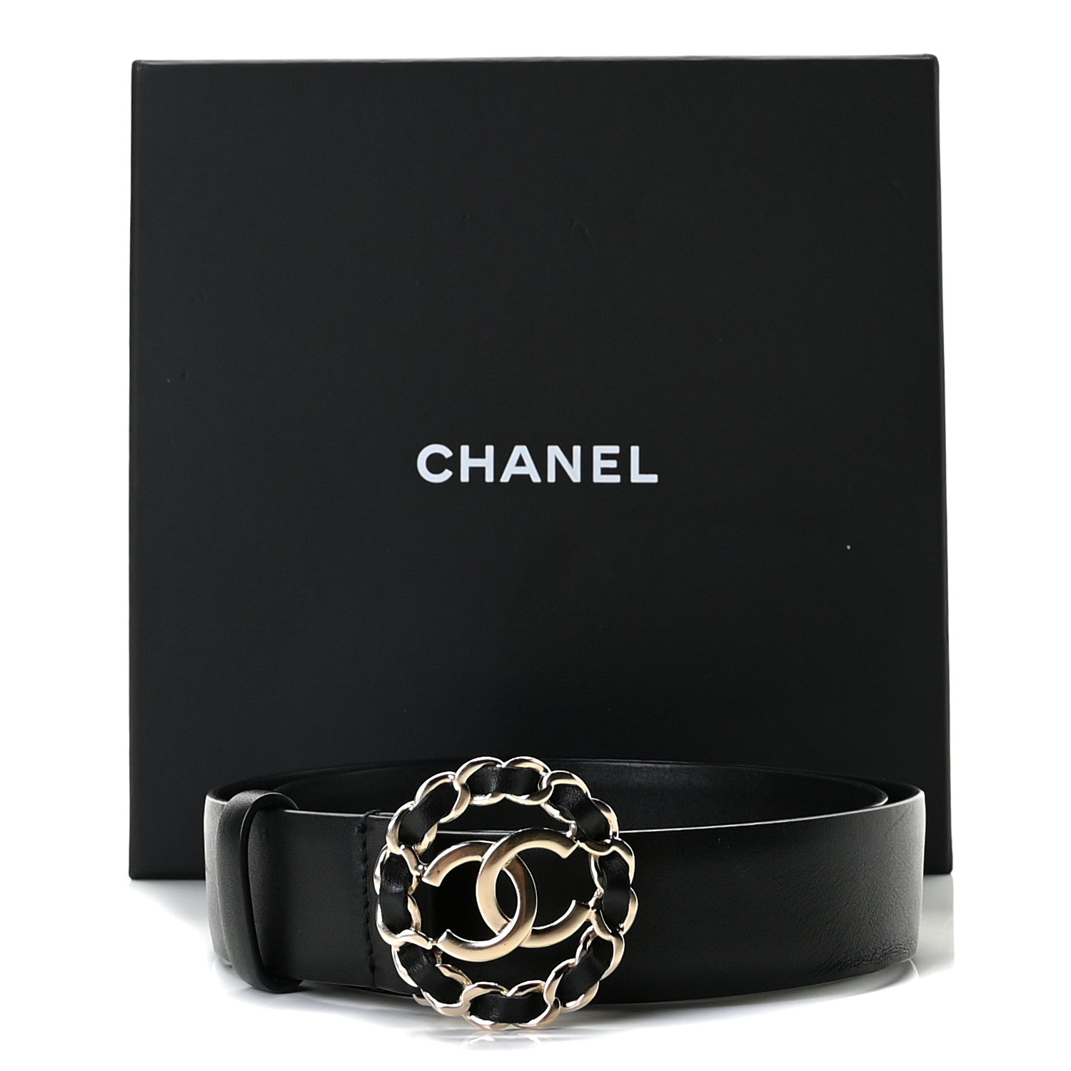Chanel Calfskin CC Chain Belt 70 28 Black 3 of 8