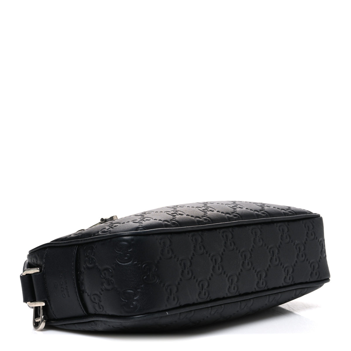 GG Calfskin Embossed Emblem Small Crossbody Bag Black