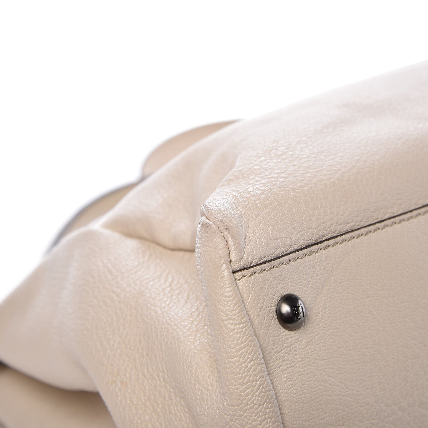 Goatskin Elaphe Large Peekaboo Iconic Satchel Latte Natural