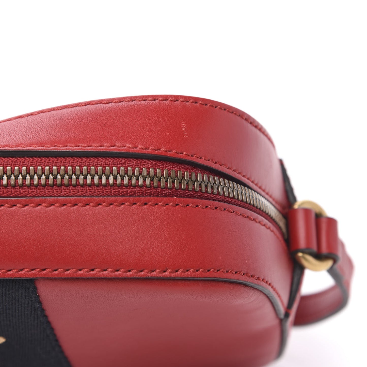 Calfskin Web Small Webby Bee Shoulder Bag Red