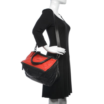 Givenchy Calfskin Star Embossed Medium Pandora Black Red 3 of 15