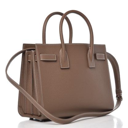Saint Laurent Grained Calfskin Topstich Baby Sac De Jour Taupe 4 of 8