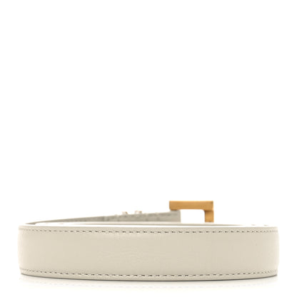 Saint Laurent Smooth Calfskin Monogram Square Buckle Belt 85 34 Crema Soft 2 of 5