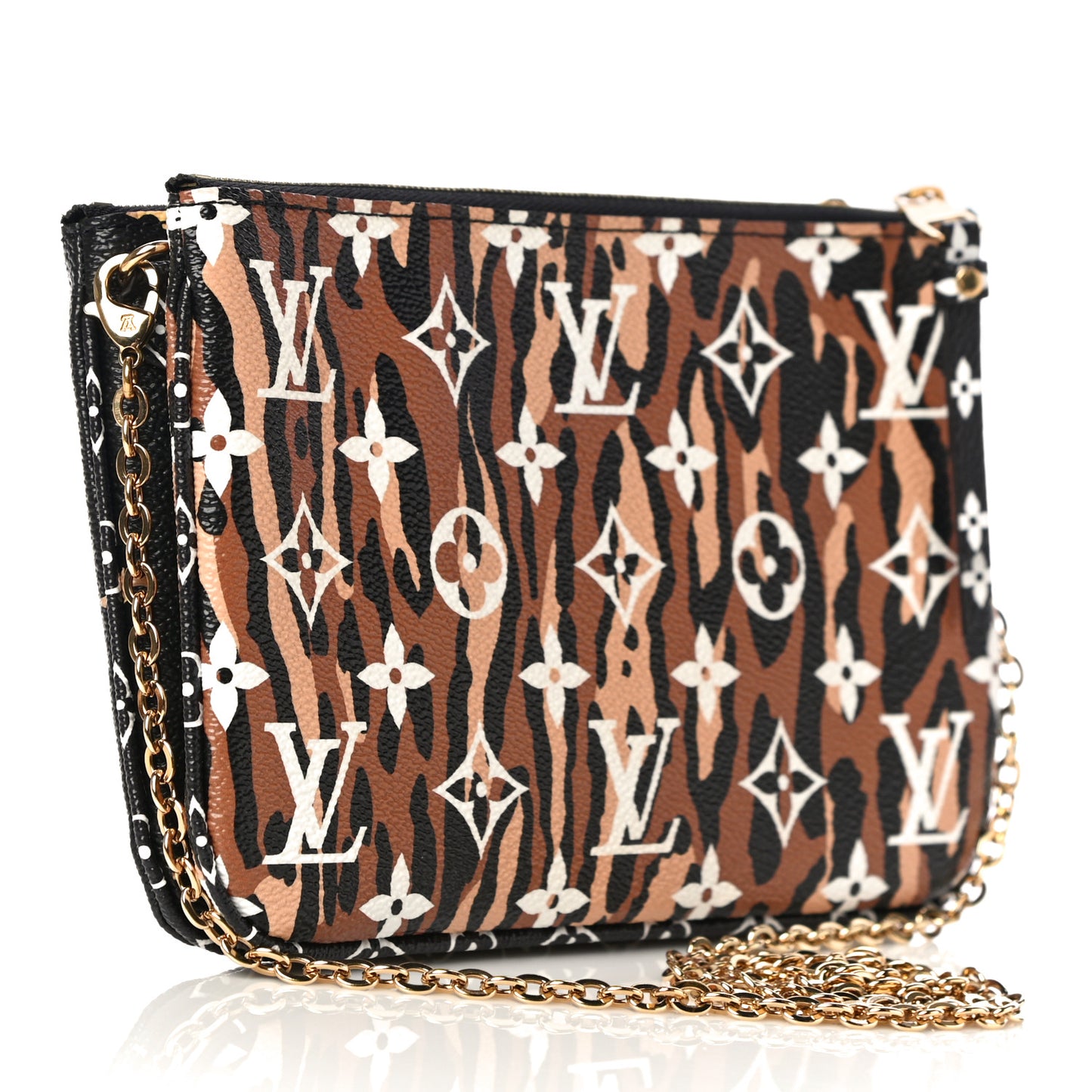 Monogram Giant Jungle Pochette Double Zip Black