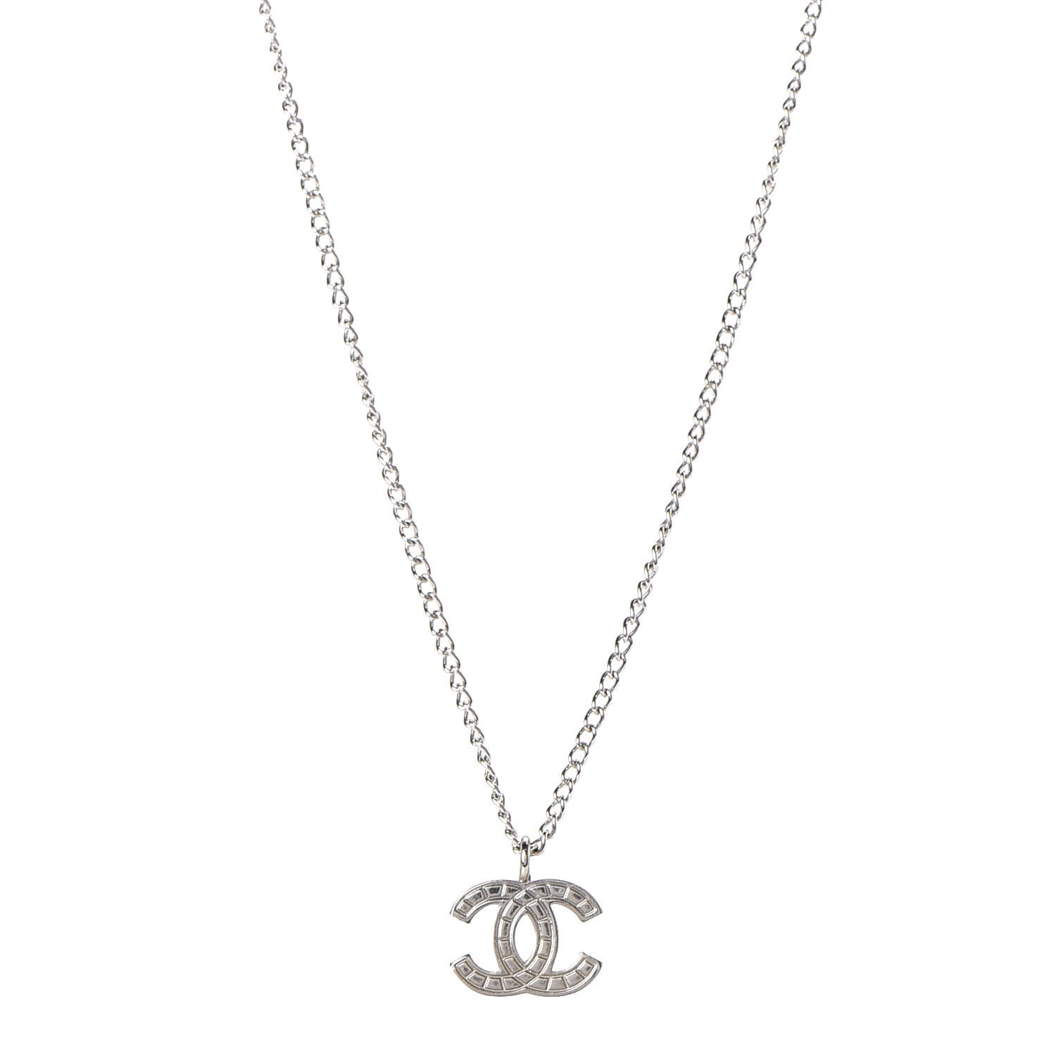 Chanel CC Pendant Necklace Silver 1 of 7