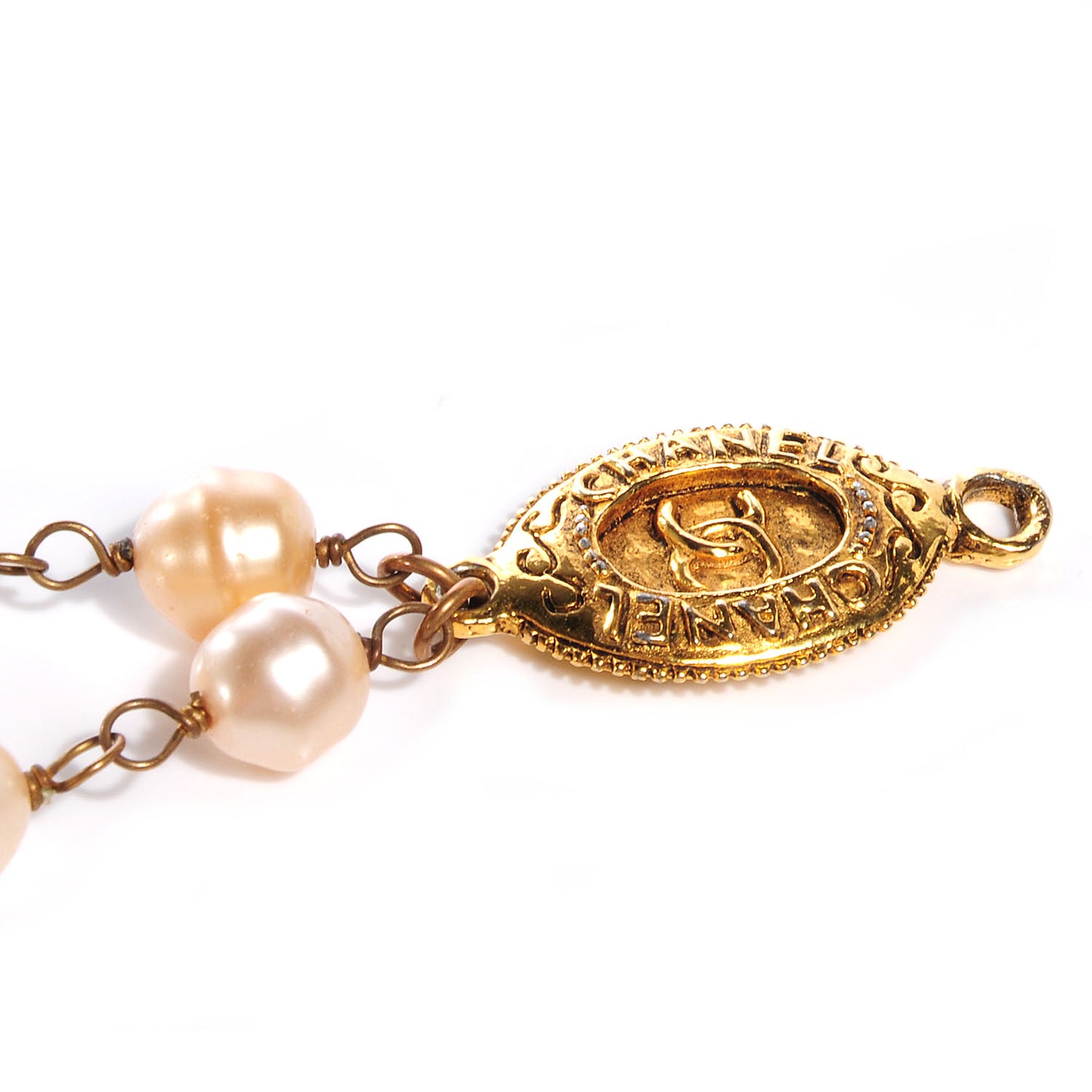 Pearl CC Bracelet Gold