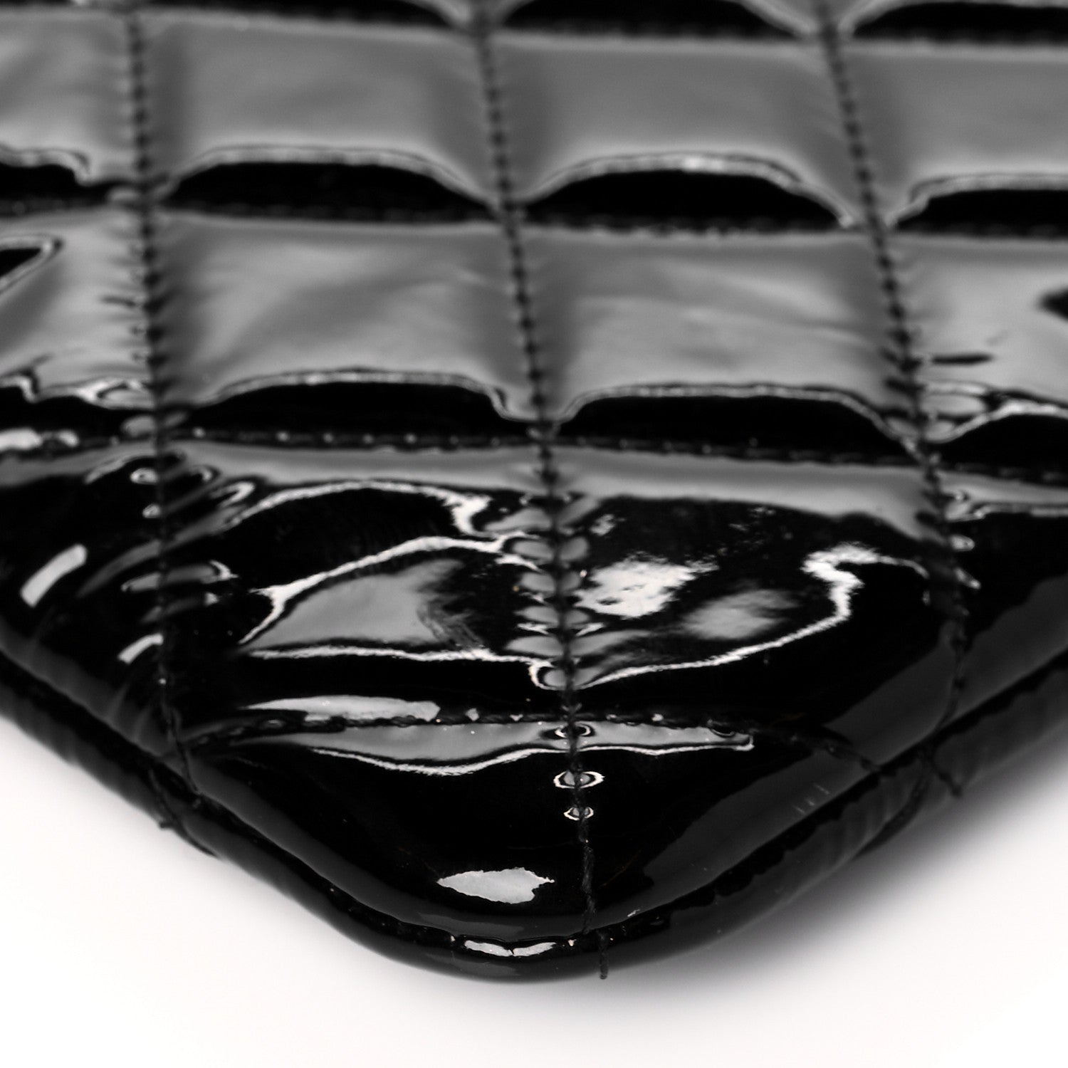 Chanel Patent Calfskin Quilted Medium Cosmetic Case Black 8 of 10