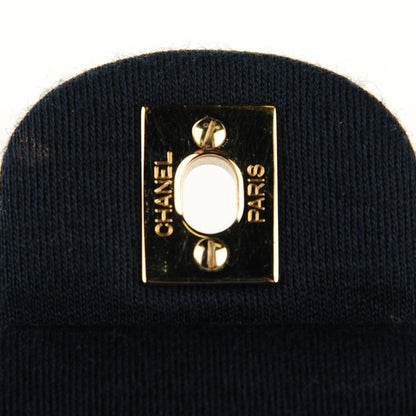 Chanel Jersey Quilted Medium Double Flap Navy 6 of 8
