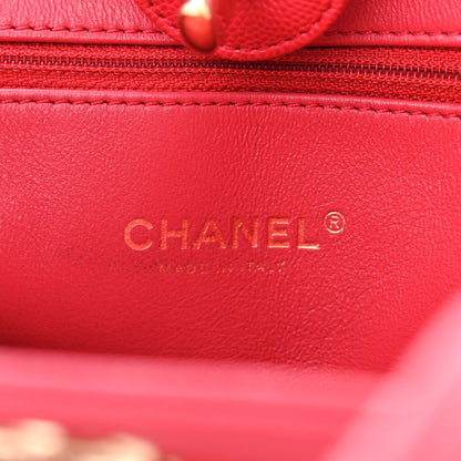 Chanel Caviar Quilted Small Business Affinity Shopping Bag Red 6 of 12