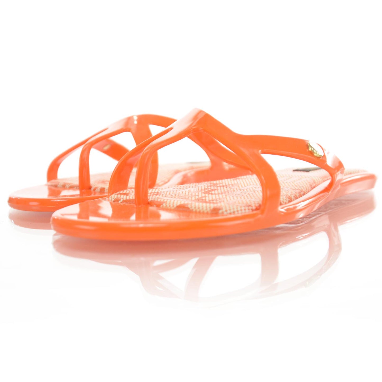 Plastic Flat Thong Sandals Orange 36