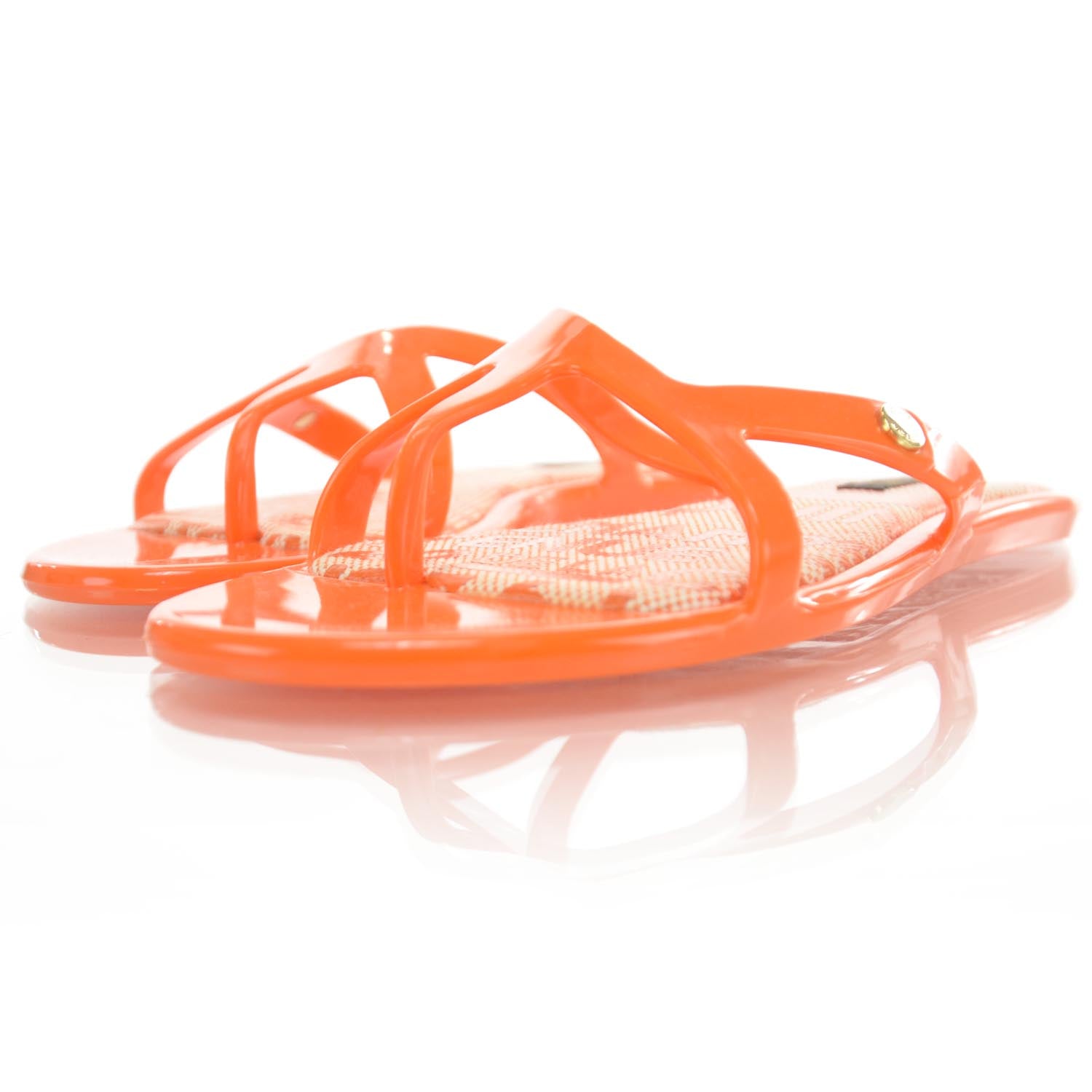 Louis Vuitton Plastic Flat Thong Sandals Orange 36 2 of 6