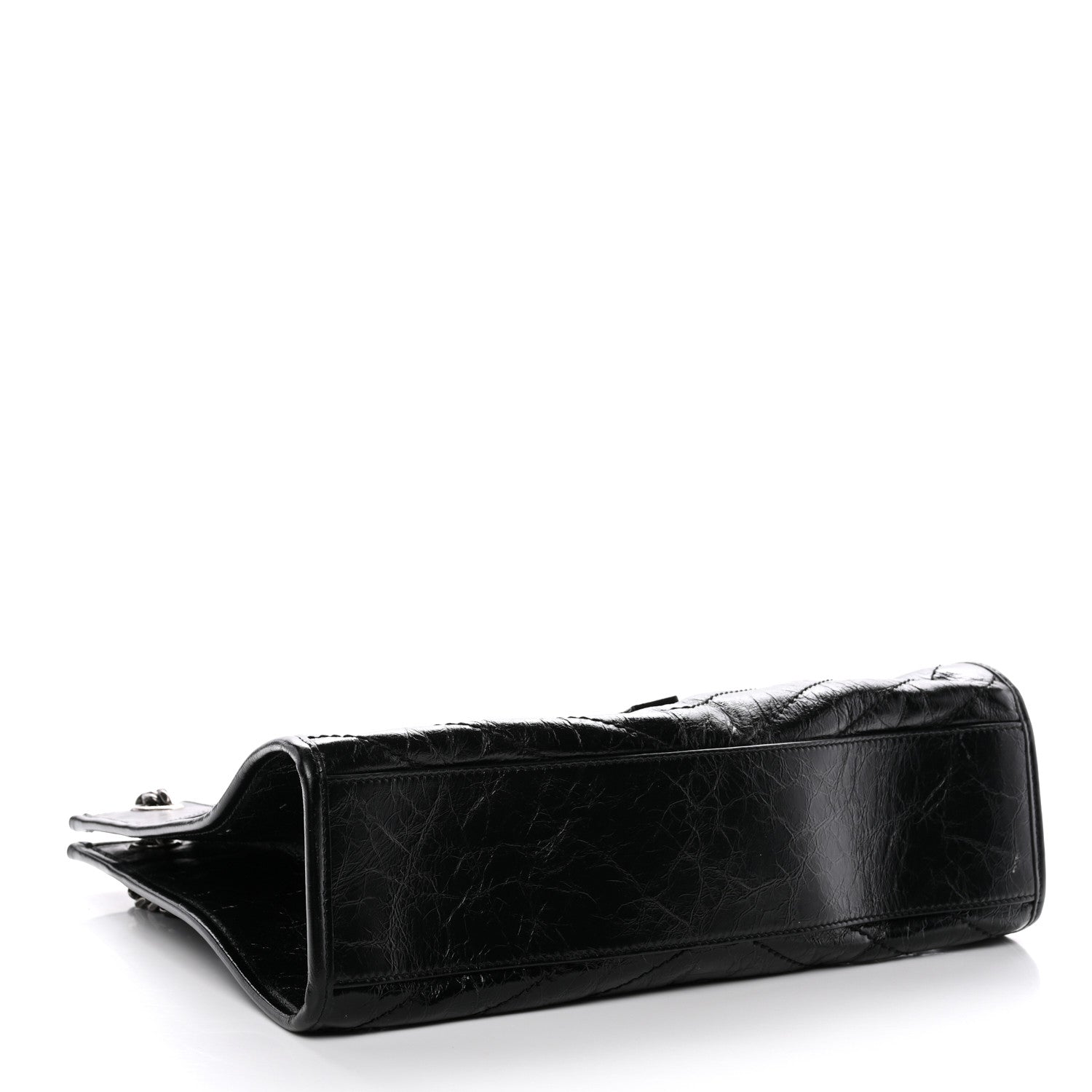 Saint Laurent Crinkled Calfskin Matelasse Monogram Medium Niki Shopper Tote Black 4 of 13